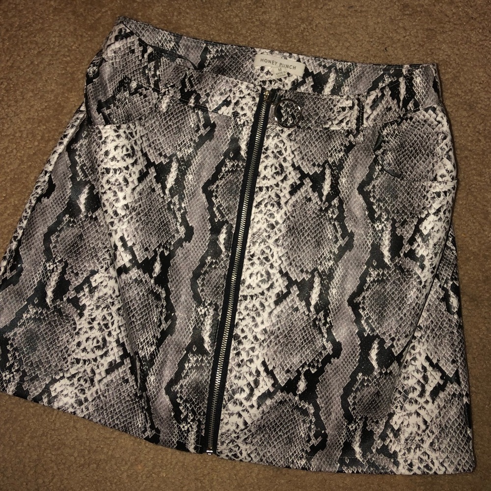 Snakeskin Mini Skirt